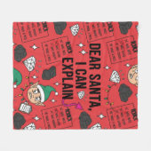Funny Dear Santa I Can Explain Naughty Christmas フリースブランケット (正面(横))