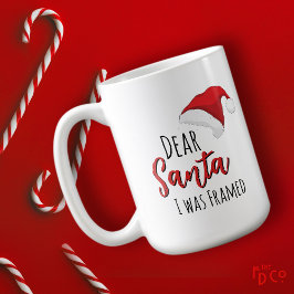 Funny Dear Santa (I was Framed) Customizable  コーヒーマグカップ