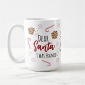 Funny Dear Santa (I was Framed) Mugshot Christmas コーヒーマグカップ (左)