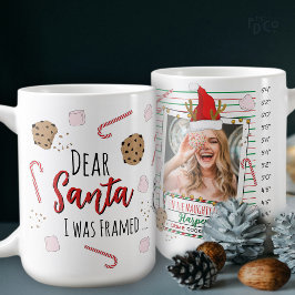 Funny Dear Santa (I was Framed) Mugshot Christmas コーヒーマグカップ