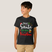 Funny Dear Santa Just Bring Bourbon Christmas Paja Tシャツ (正面フル)
