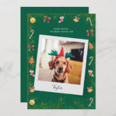 Funny Dear Santa Nice List Dog Photo Christmas シーズンカード (正面/裏面)