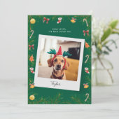 Funny Dear Santa Nice List Dog Photo Christmas シーズンカード (スタンド正面)