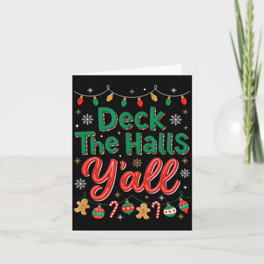 Funny Deck The Halls Y’all Christmas Humor  カード (正面)