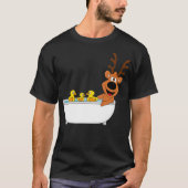 Funny Deer dog print black labs Tシャツ (正面)