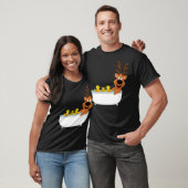 Funny Deer dog print black labs Tシャツ (ユニセックス)