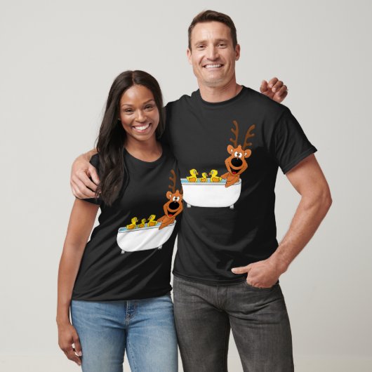 Funny Deer dog print black labs Tシャツ (ユニセックス)