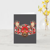 Funny Deer Hunting Buck Camo Valentines Day Men Wo カード (黄色い花)