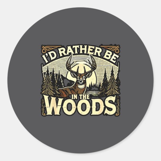 Funny Deer Hunting Quotes Outdoor Hunting Lover De ラウンドシール (正面)