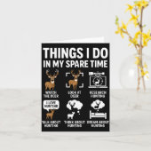 Funny Deer Things I Do Hunting In My Spare Time Hu カード (黄色い花)
