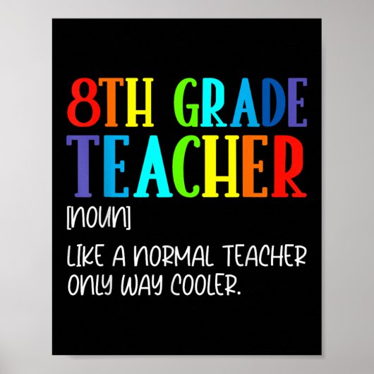 Funny Definition For 8th Grade Teacher Back To Sch ポスター (正面)