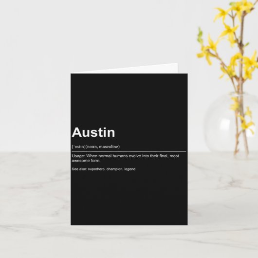 Funny Definition Quote For The Name Austin _ カード (黄色い花)