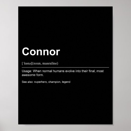 Funny Definition Quote For The Name Connor _  ポスター (正面)