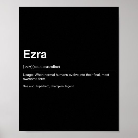 Funny Definition Quote For The Name Ezra _ ポスター (正面)