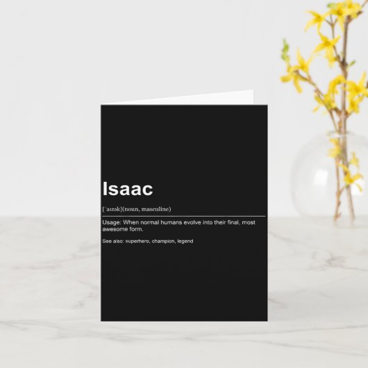 Funny Definition Quote For The Name Isaac _ カード (黄色い花)