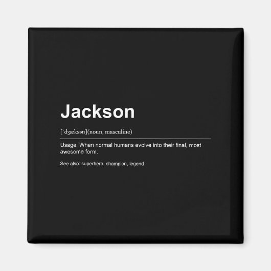 Funny Definition Quote For The Name Jackson _  マグネット (正面)