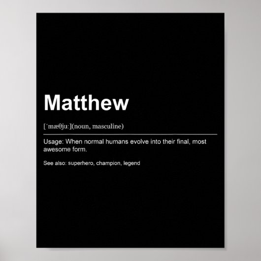 Funny Definition Quote For The Name Matthew _  ポスター (正面)