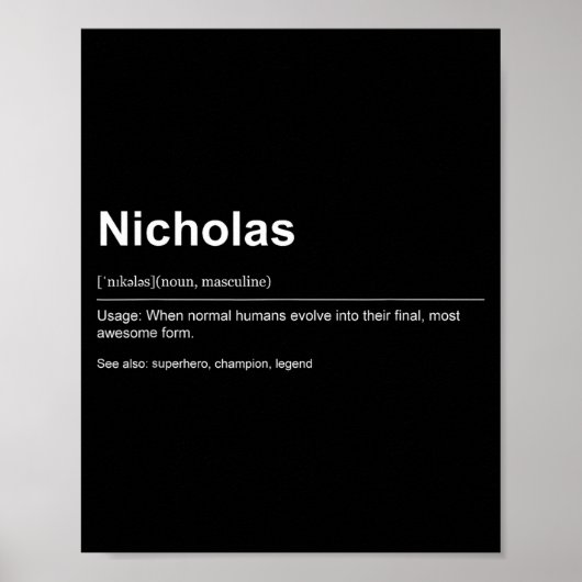 Funny Definition Quote For The Name Nicholas _ ポスター (正面)