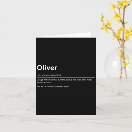 Funny Definition Quote For The Name Oliver _ カード (黄色い花)