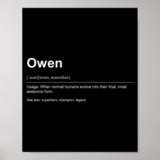 Funny Definition Quote For The Name Owen _  ポスター (正面)