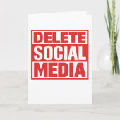 Funny Delete Social Media Anti Internet Minimalist カード (正面)