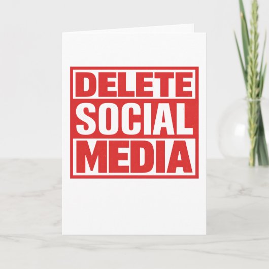 Funny Delete Social Media Anti Internet Minimalist カード (正面)