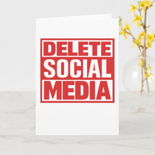 Funny Delete Social Media Anti Internet Minimalist カード (黄色い花)
