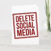 Funny Delete Social Media Anti Internet Minimalist カード (正面)