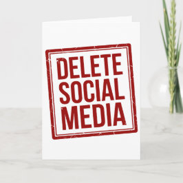 Funny Delete Social Media Anti Internet Minimalist カード