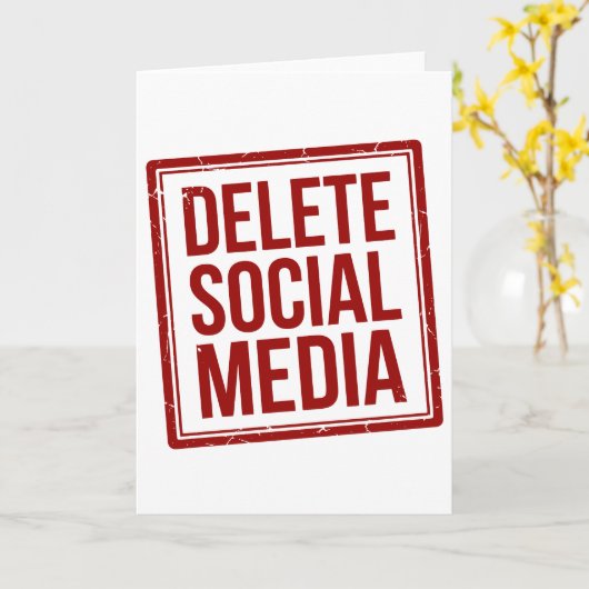 Funny Delete Social Media Anti Internet Minimalist カード (黄色い花)
