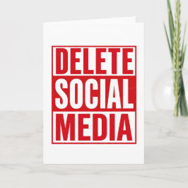 Funny Delete Social Media Anti Internet Minimalist カード
