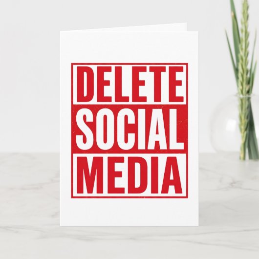 Funny Delete Social Media Anti Internet Minimalist カード (正面)