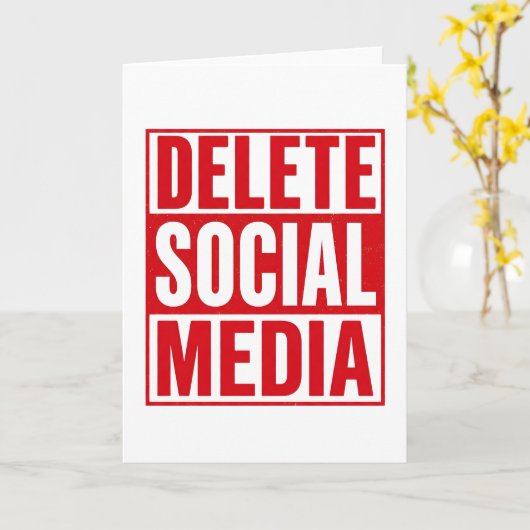 Funny Delete Social Media Anti Internet Minimalist カード (黄色い花)