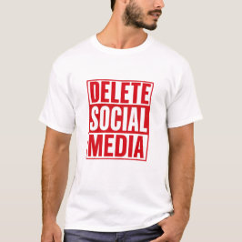 Funny Delete Social Media Anti Internet Minimalist Tシャツ