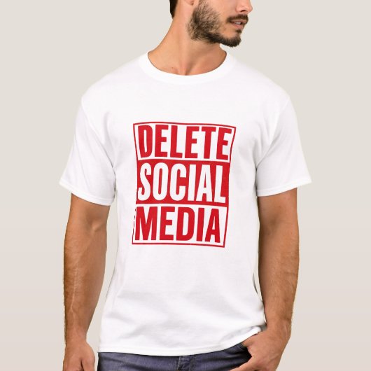 Funny Delete Social Media Anti Internet Minimalist Tシャツ (正面)