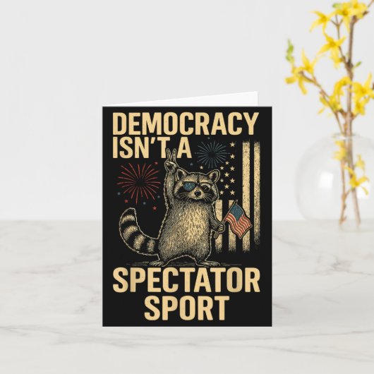 Funny Democracy Isn't A Spectator Srt  カード (黄色い花)