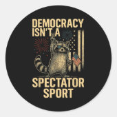 Funny Democracy Isn't A Spectator Srt  ラウンドシール (正面)