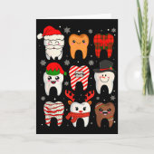 Funny Dental Christmas Teeth Cute Xmas Dentist Squ カード (正面)