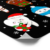 Funny Dental Christmas Teeth Cute Xmas Dentist Squ ポスター (角)
