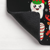 Funny Dental Christmas Teeth Cute Xmas Dentist Squ マウスパッド (コーナー)