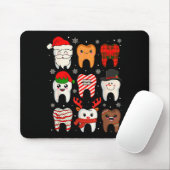 Funny Dental Christmas Teeth Cute Xmas Dentist Squ マウスパッド (マウス)