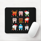 Funny Dental Christmas Teeth Cute Xmas Dentist Squ マウスパッド (マウス)