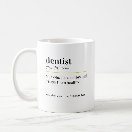 Funny Dentist Definition Gift コーヒーマグカップ (左)