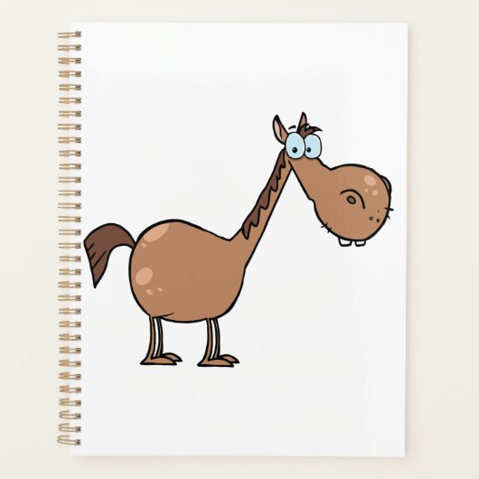 Funny Derpy Horse Silly Brown Stallion プランナー手帳 (正面)