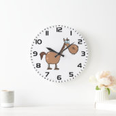 Funny Derpy Horse Silly Brown Stallion ラージ壁時計 (ホーム)