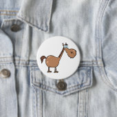 Funny Derpy Horse Silly Brown Stallion 缶バッジ (インサイチュ)