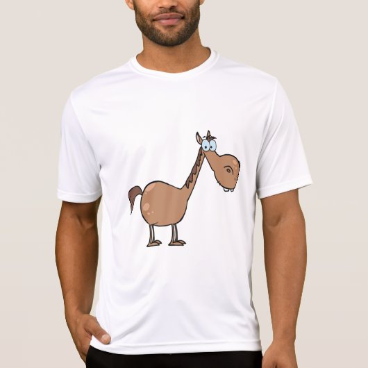 Funny Derpy Horse Silly Brown Stallion Tシャツ (正面)