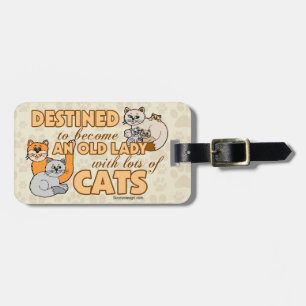 funny Design未来の熱狂するな猫の女性 ラゲッジタグ