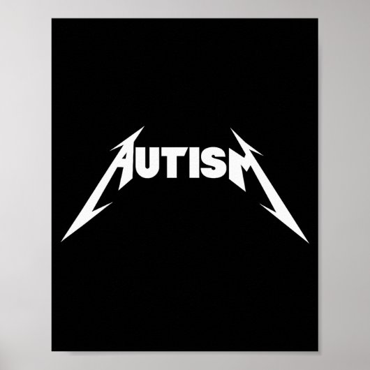 Funny Design Autism Skeleton Meme Metal Rock For M ポスター (正面)