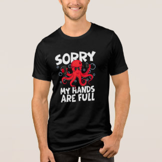 Funny Design–Cool Octopus Holding Phones トライブレンドＴシャツ